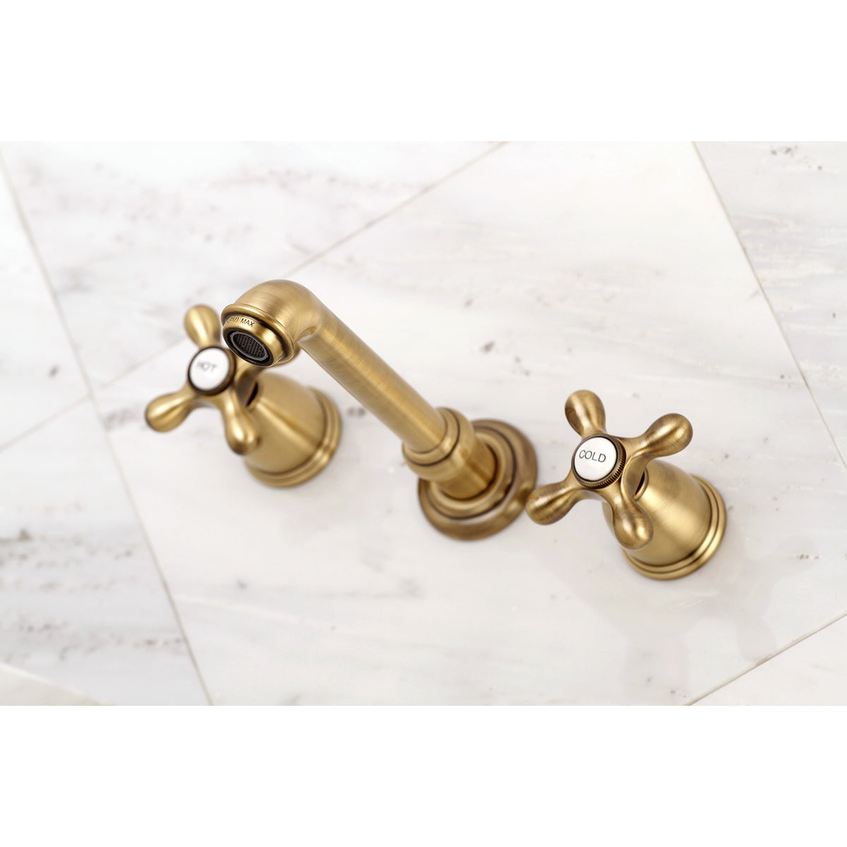 Kingston Brass KS7125AX English Country Two-Handle Wall Mount Bathroom Faucet