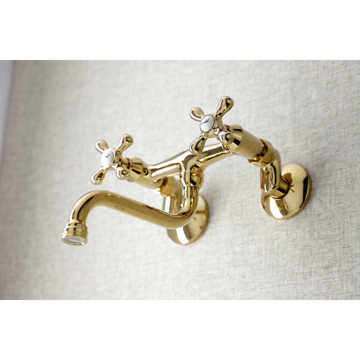 Kingston Brass KS216PN Kingston Two Handle Wall Mount Bathroom Faucet