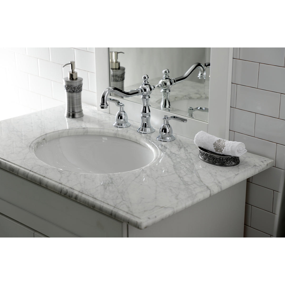 Kingston Brass KS1970KL Whitaker Widespread Bathroom Faucet with Brass Pop-Up