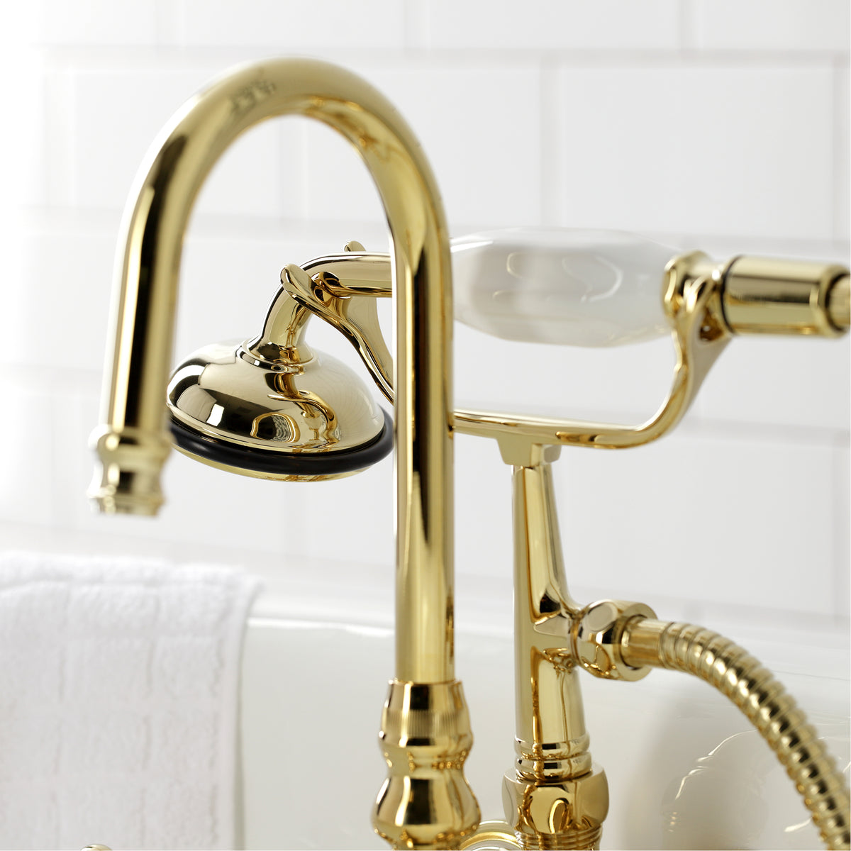 Vintage 3-3/8" Tub Wall Mount Clawfoot Tub Faucet with Hand Shower