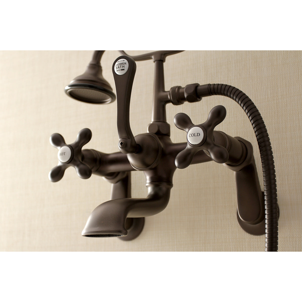 Aqua Vintage Wall Mount Tub Faucet with Hand Shower
