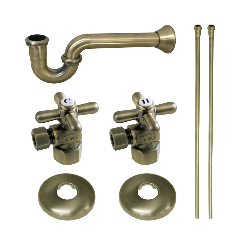 Kingston Brass Gourmet Scape Plumbing Supply Kit with 1-1/2" P-Trap - 1/2" IPS Inlet x 3/8" Comp Oulet