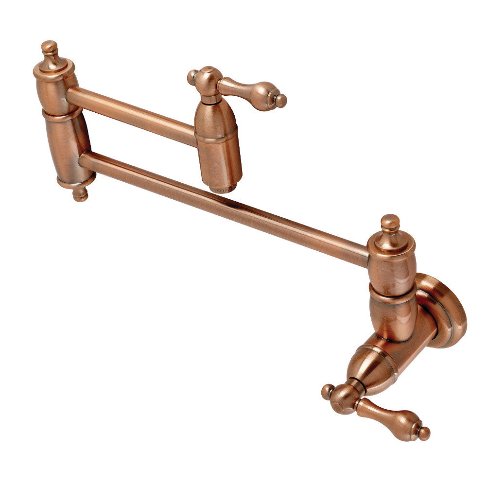 Kingston Brass KS3101AL Restoration Wall Mount Pot Filler Kitchen Faucet