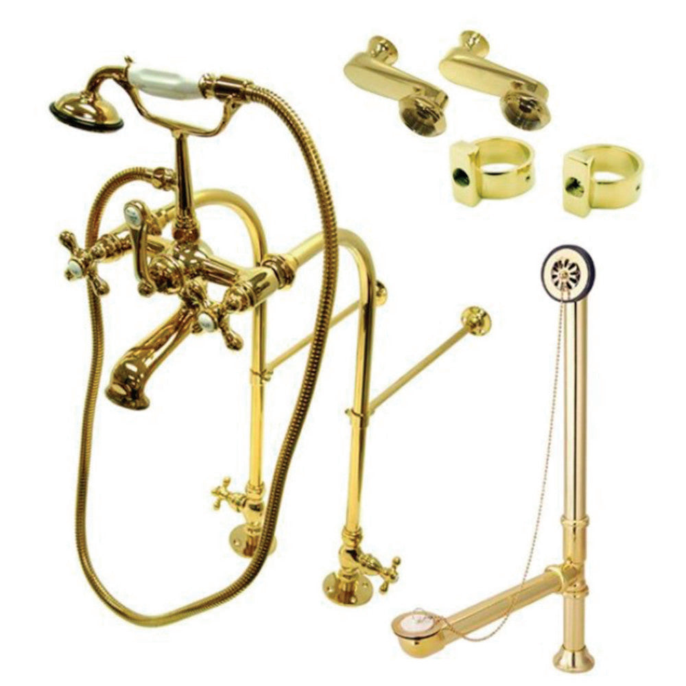 Vintage Freestanding Clawfoot Tub Faucet Package with Supply Line