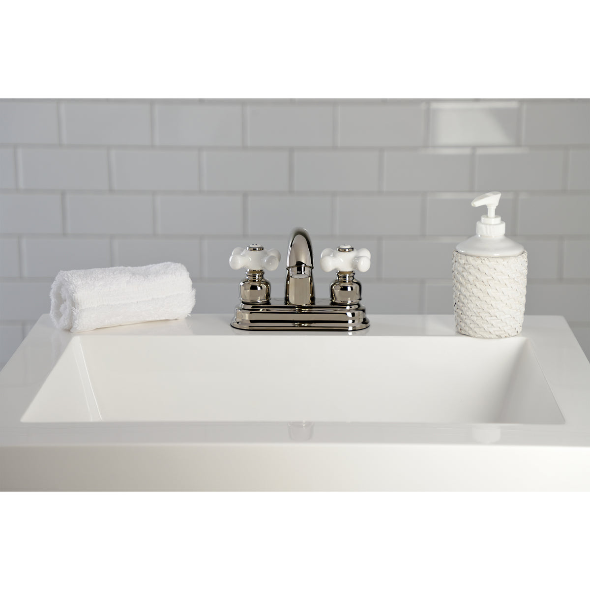 Kingston Brass KB5613PX Restoration 4 in. Centerset Bathroom Faucet