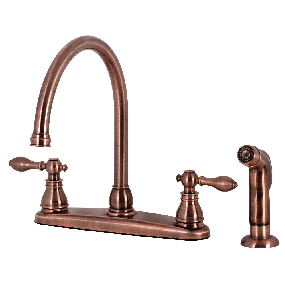 Kingston Brass KB725ACLSP American Classic Centerset Kitchen Faucet with Side Sprayer