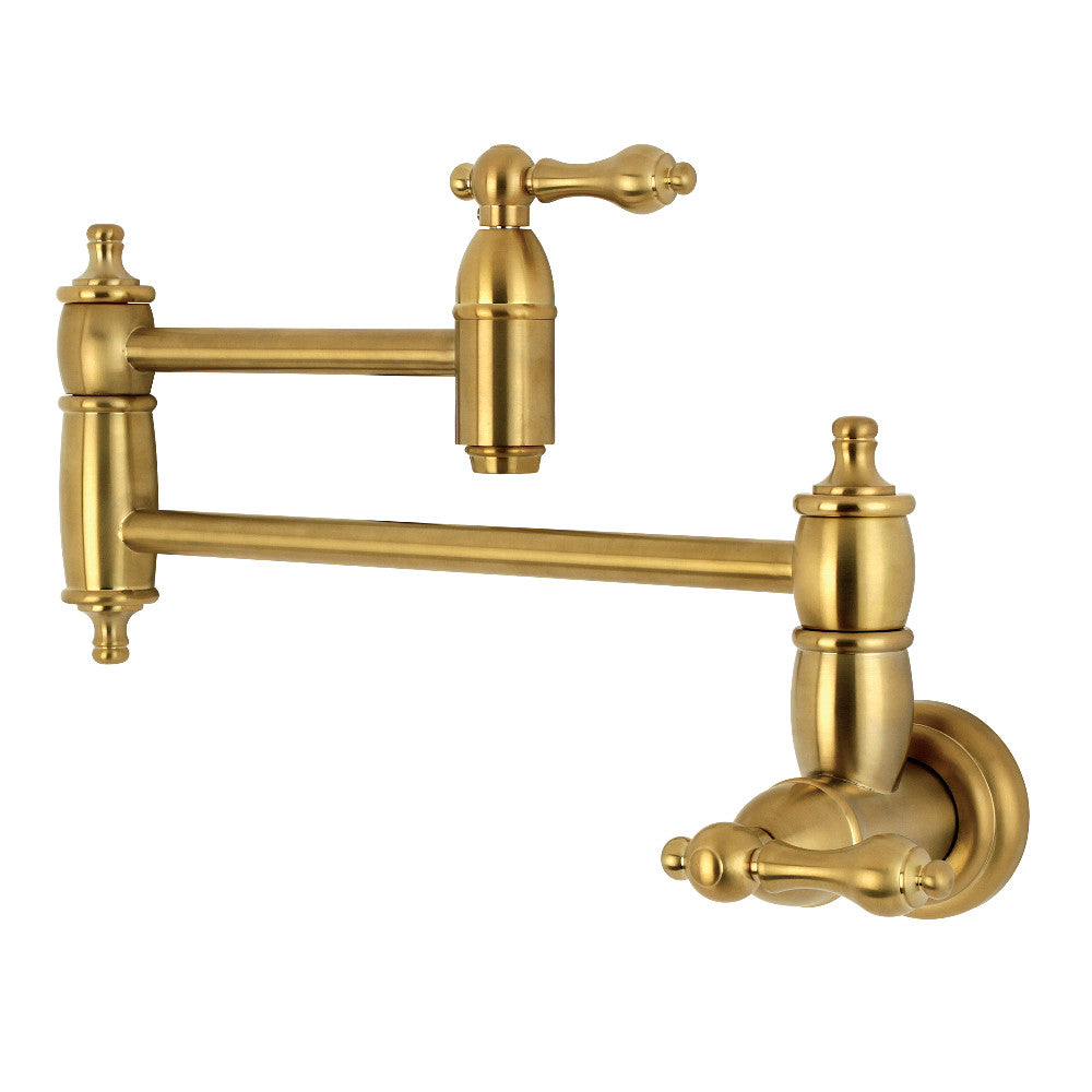 Kingston Brass KS3101AL Restoration Wall Mount Pot Filler Kitchen Faucet