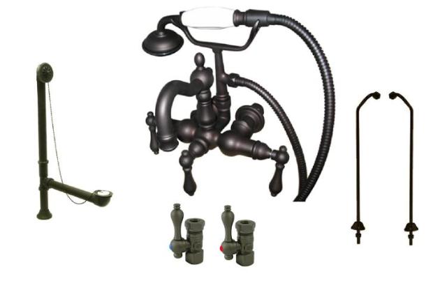 Kingston Brass CCK1007T5B Vintage Claw Foot Tub Filler-Shower Mixer Kit - Oil Rubbed Bronze