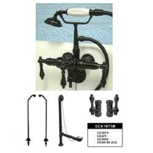 Kingston Brass CCK19T5B Vintage ClawFoot Tub Filler-Shower Mixer Kit - Oil Rubbed Bronze
