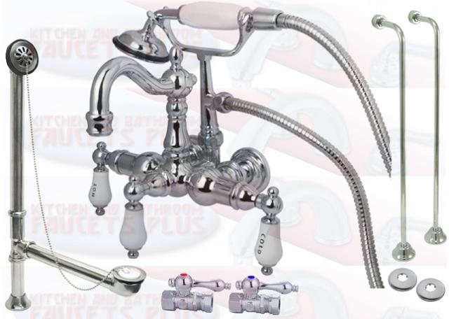 Kingston Brass CCK1010T1 Chrome Clawfoot Tub Faucet Kit