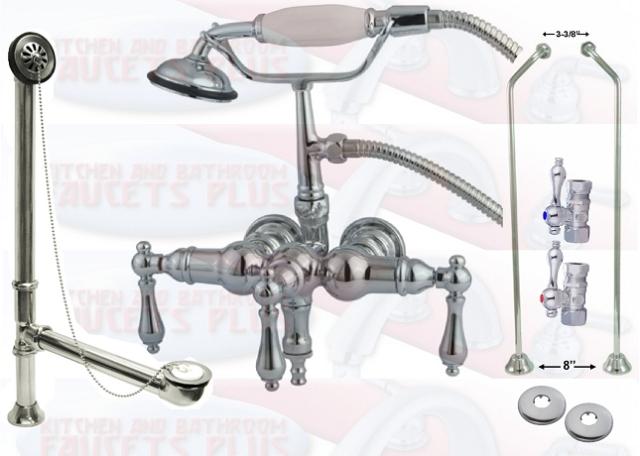 Kingston Brass CCK20T1 Polished Chrome Clawfoot Tub Kit