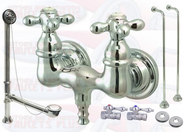 Kingston Brass CCK38T1 Polished Chrome Clawfoot Tub Kit