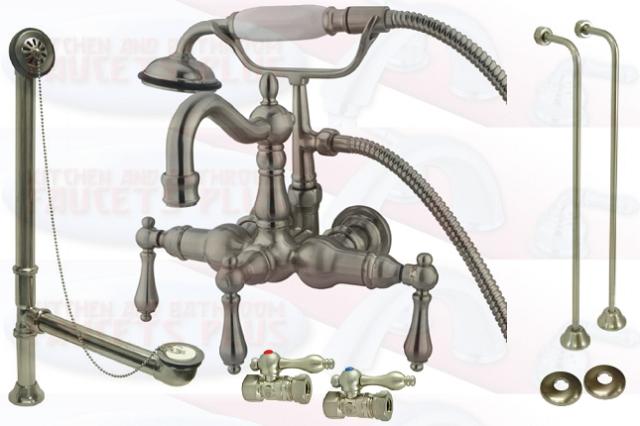 Kingston Brass Clawfoot Tub Faucet Kit Satin Nickel - CCK1007T8