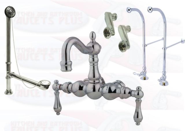 Kingston Brass Free Standing Clawfoot Tub Kit - Polished Chrome