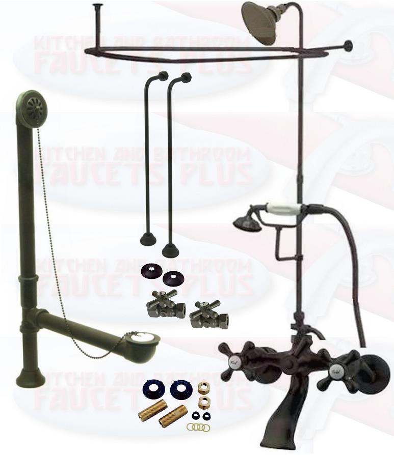 Oil Rubbed Bronze Clawfoot Tub Faucet Package Kit