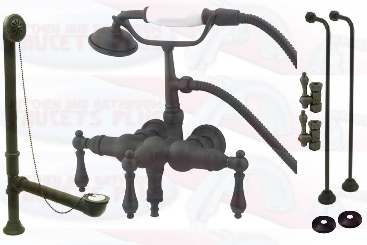 Kingston Brass CCK19T5A Vintage ClawFoot Tub Filler-Shower Mixer Kit - Oil Rubbed Bronze