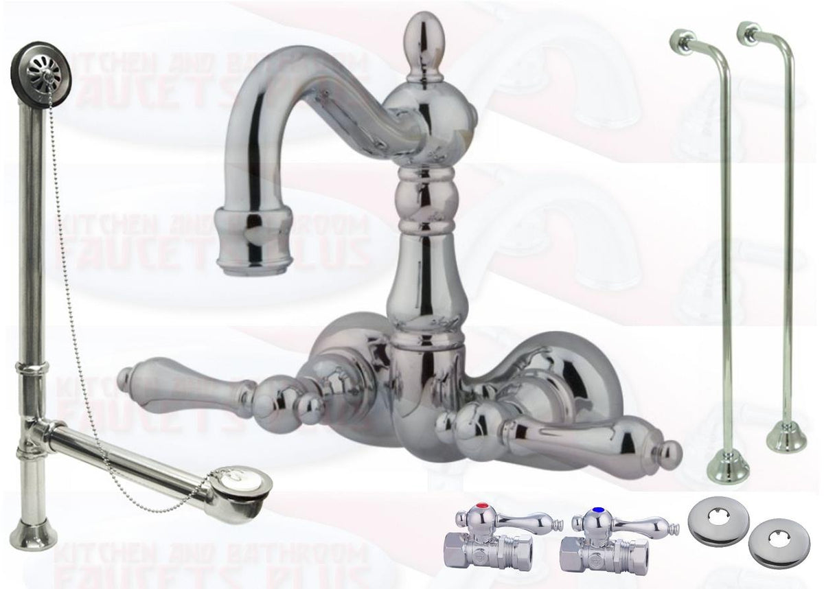 KINGSTON BRASS CCK1082T1 POLISHED CHROME CLAWFOOT TUB KIT