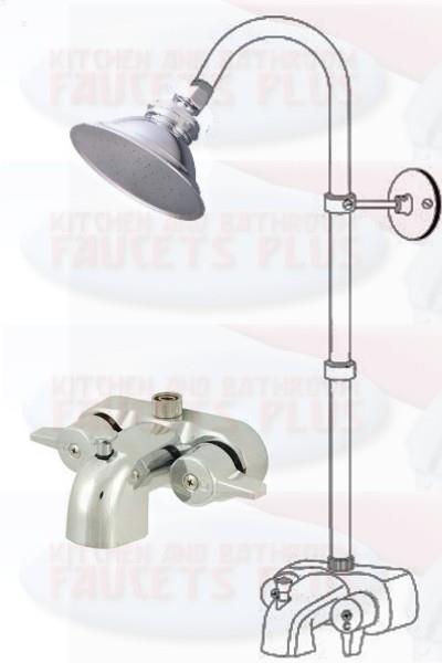 Chrome Clawfoot Tub Add-A-Shower Kit with P10C Shower Head