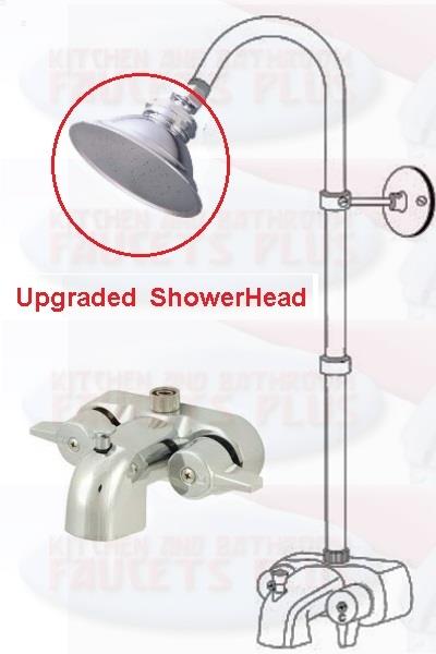 Chrome Clawfoot Tub Add-A-Shower Kit with P10C Shower Head