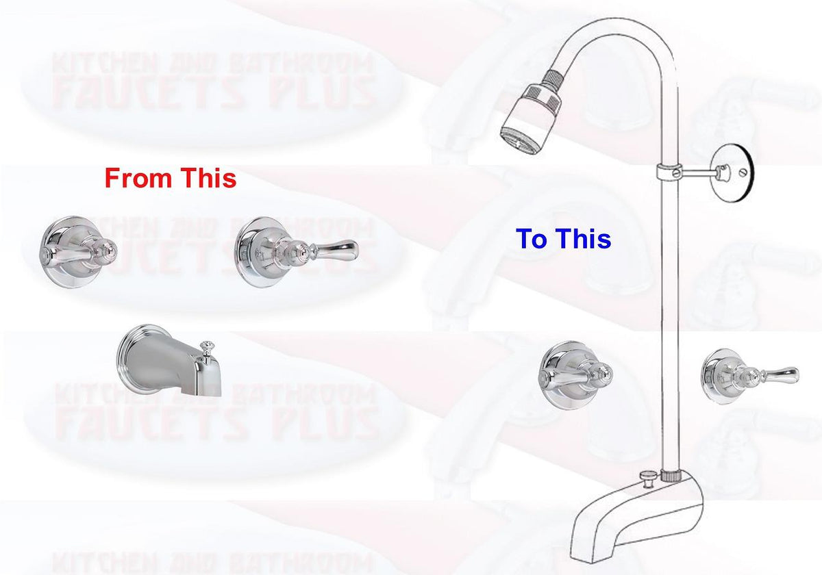 Add-A-Shower Diverter Tub Spout With Standing Shower