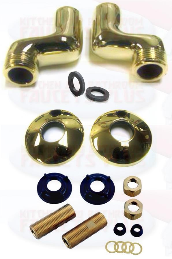 Polished Brass Clawfoot Bathtub Faucet Adjustable Swing Arms