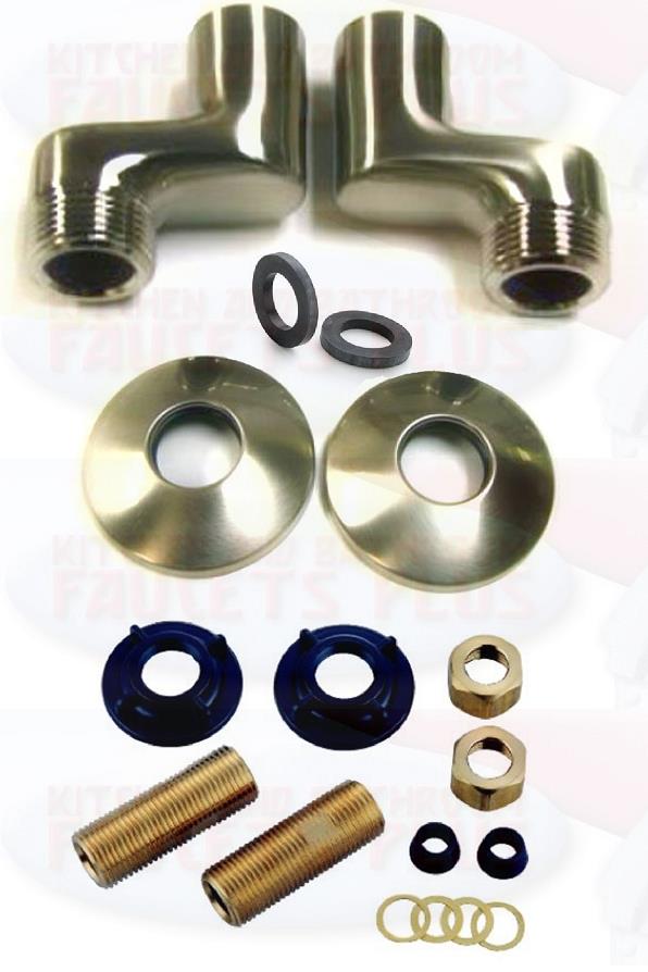 Satin Brushed Nickel Clawfoot Bathtub Faucet Adjustable Swing Arms