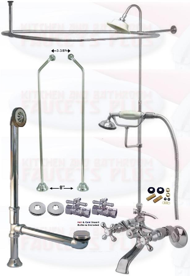Chrome Clawfoot Tub Faucet Package Faucet