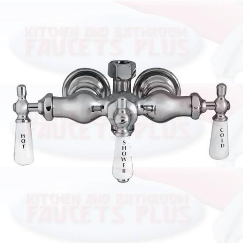 Chrome Stub Pattern Clawfoot Tub Add-A-Shower Faucet