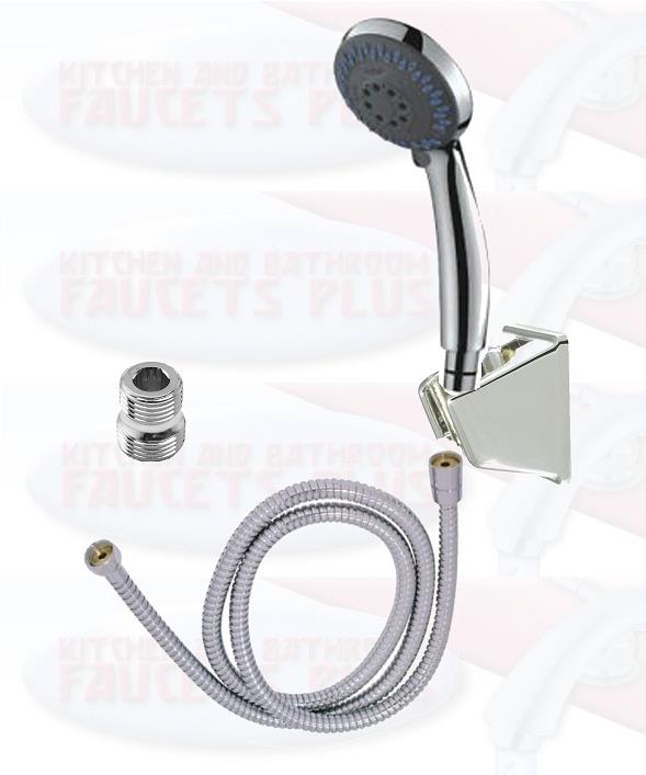 Chrome Hand Shower, 59&quot; Hose, Connection Bushing &amp; Bracket