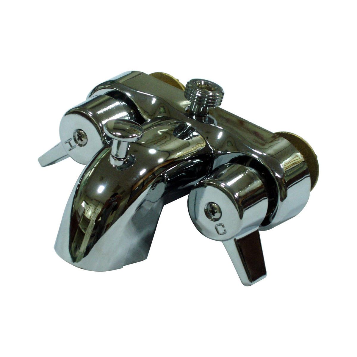 Chrome Clawfoot Tub Faucet Add-A-Shower Kit W/&quot;D&quot;-Ring Curtain Rod, Drain &amp; Supplies