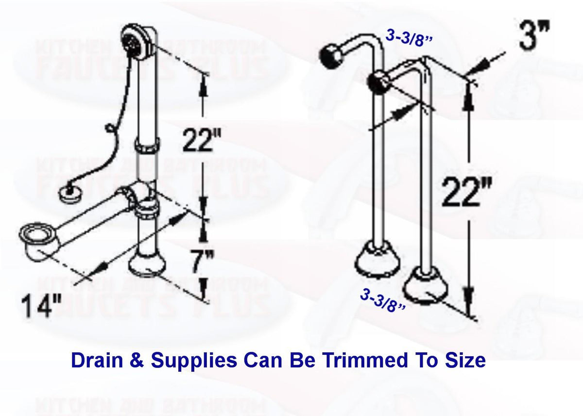 Oil Rubbed Bronze Tub Mount Clawfoot Bathtub Filler Faucet Kit