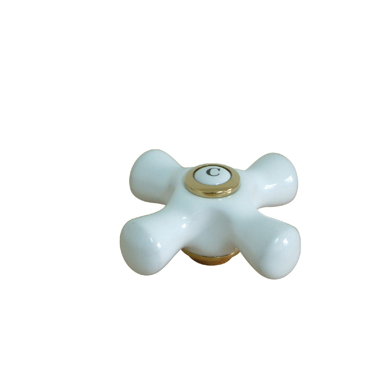 KINGSTON BRASS CCCX2C PORCELAIN CROSS HANDLE COLD, POLISHED BRASS