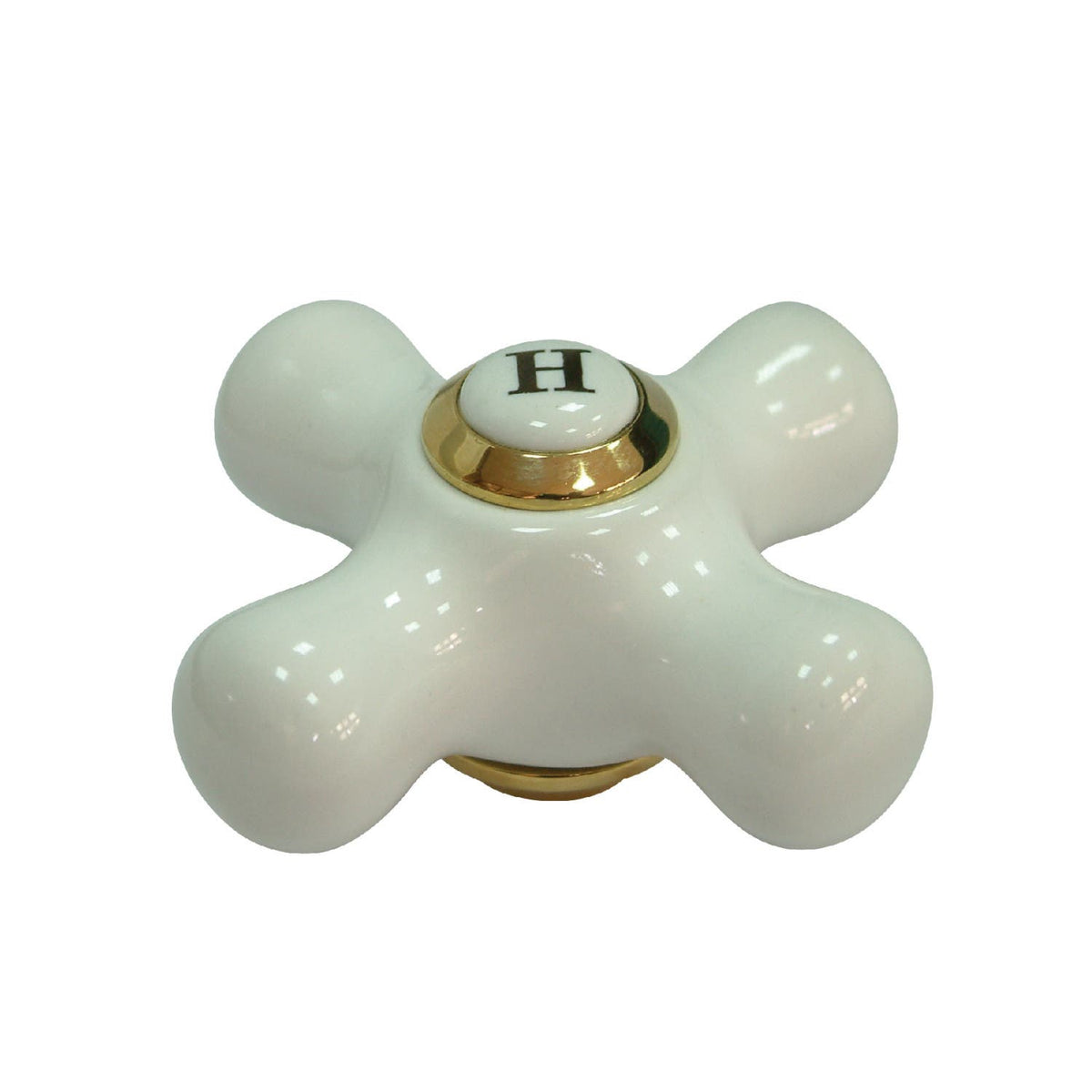 KINGSTON BRASS CCCX2H PORCELAIN CROSS HANDLE HOT, POLISHED BRASS