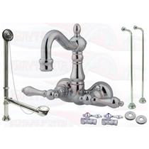 Kingston Brass CCK58T1 Wall Mounted Clawfoot Tub Faucet Kit - Polished Chrome