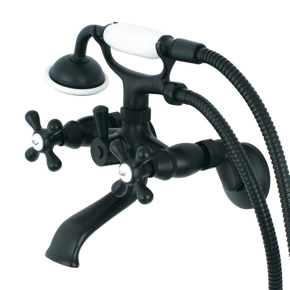 Kingston Tub Wall Mount Clawfoot Tub Faucet with Hand Shower