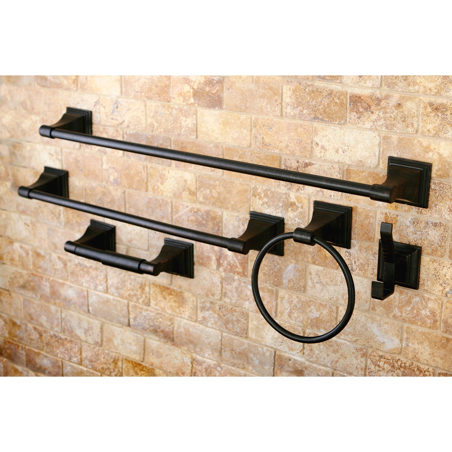 5-Piece Black Oil-Rubbed Bronze Bathroom Accessories Set