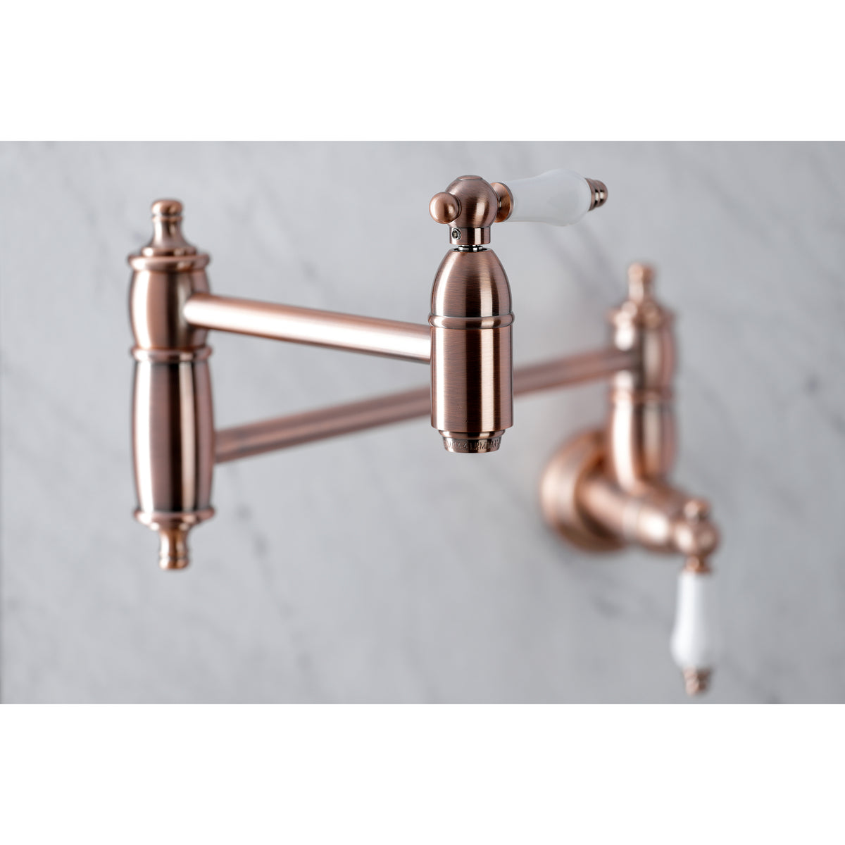 Kingston Brass KS3106PL Restoration Wall Mount Pot Filler Kitchen Faucet