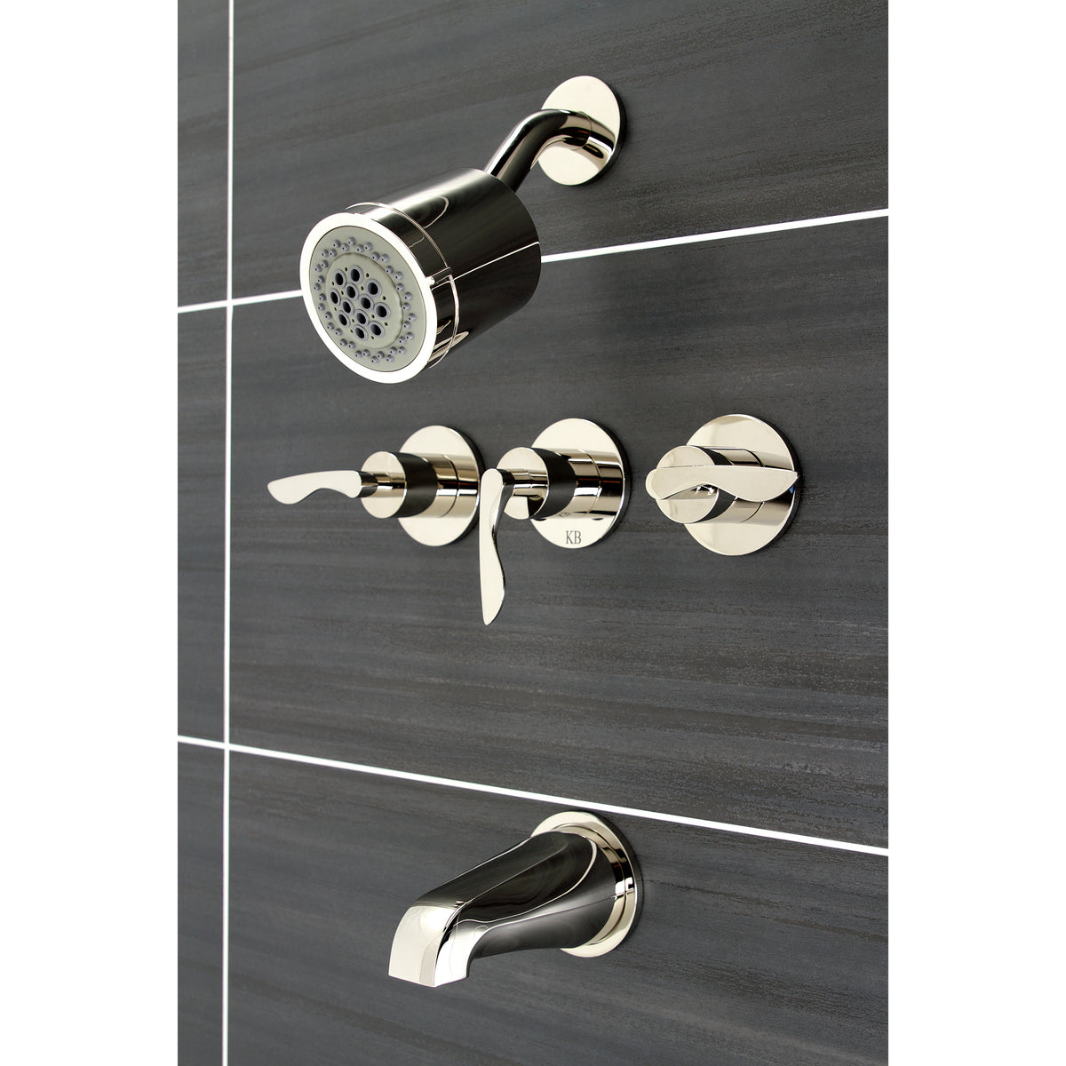 Serena Three-Handle Tub and Shower Faucet