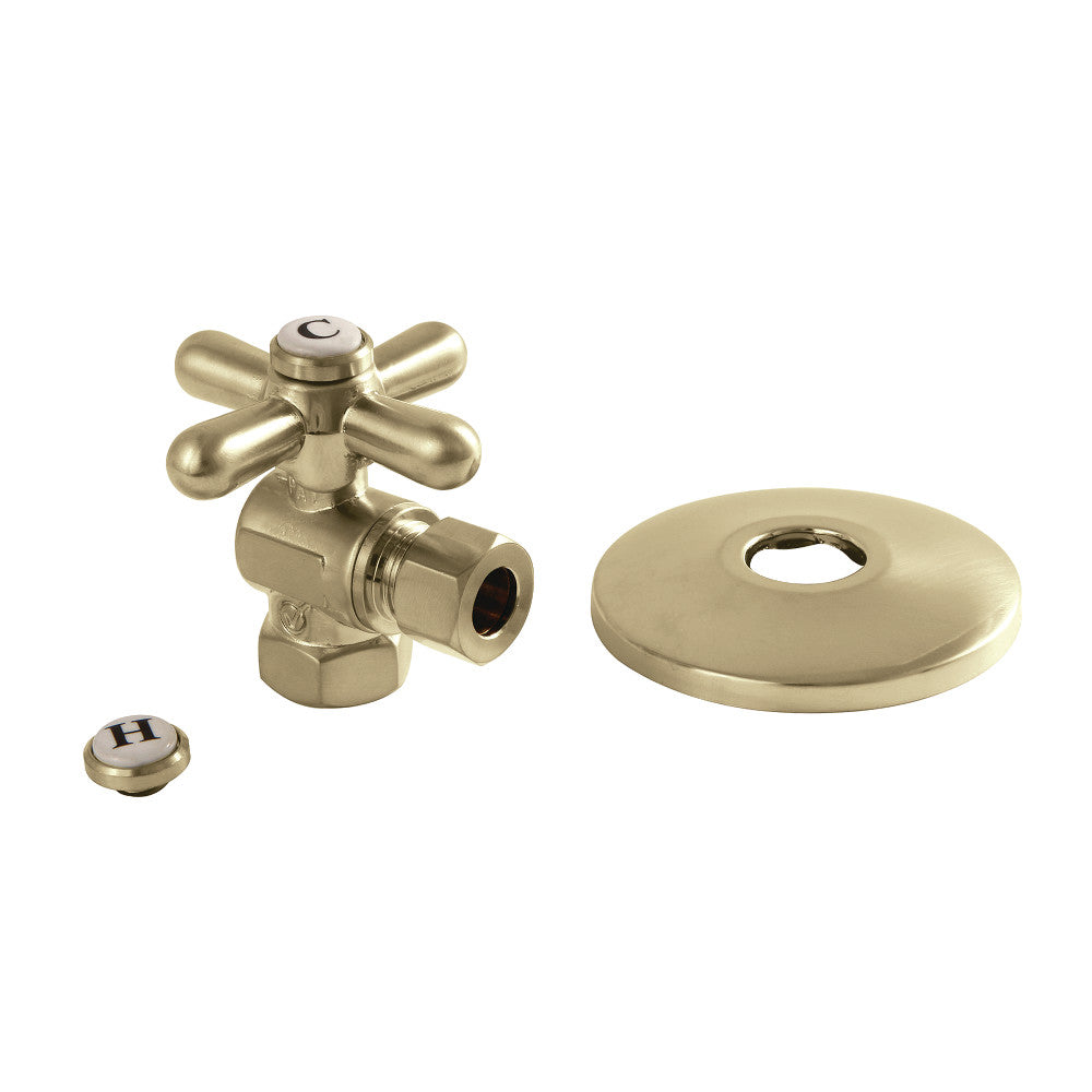 Kingston Brass 3/8&quot; IPS X 3/8&quot; OD Comp Quarter-Turn Angle Stop Valve with Flange