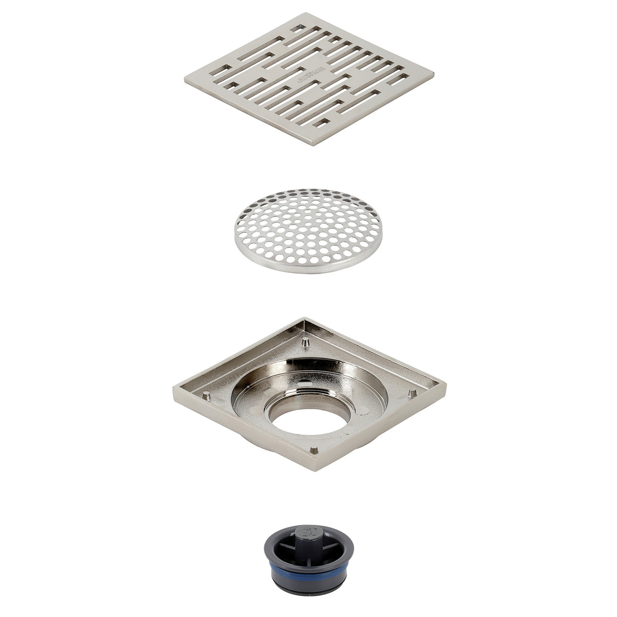 Kingston Brass Watercourse Transit 4&quot; Square Grid Shower Drain