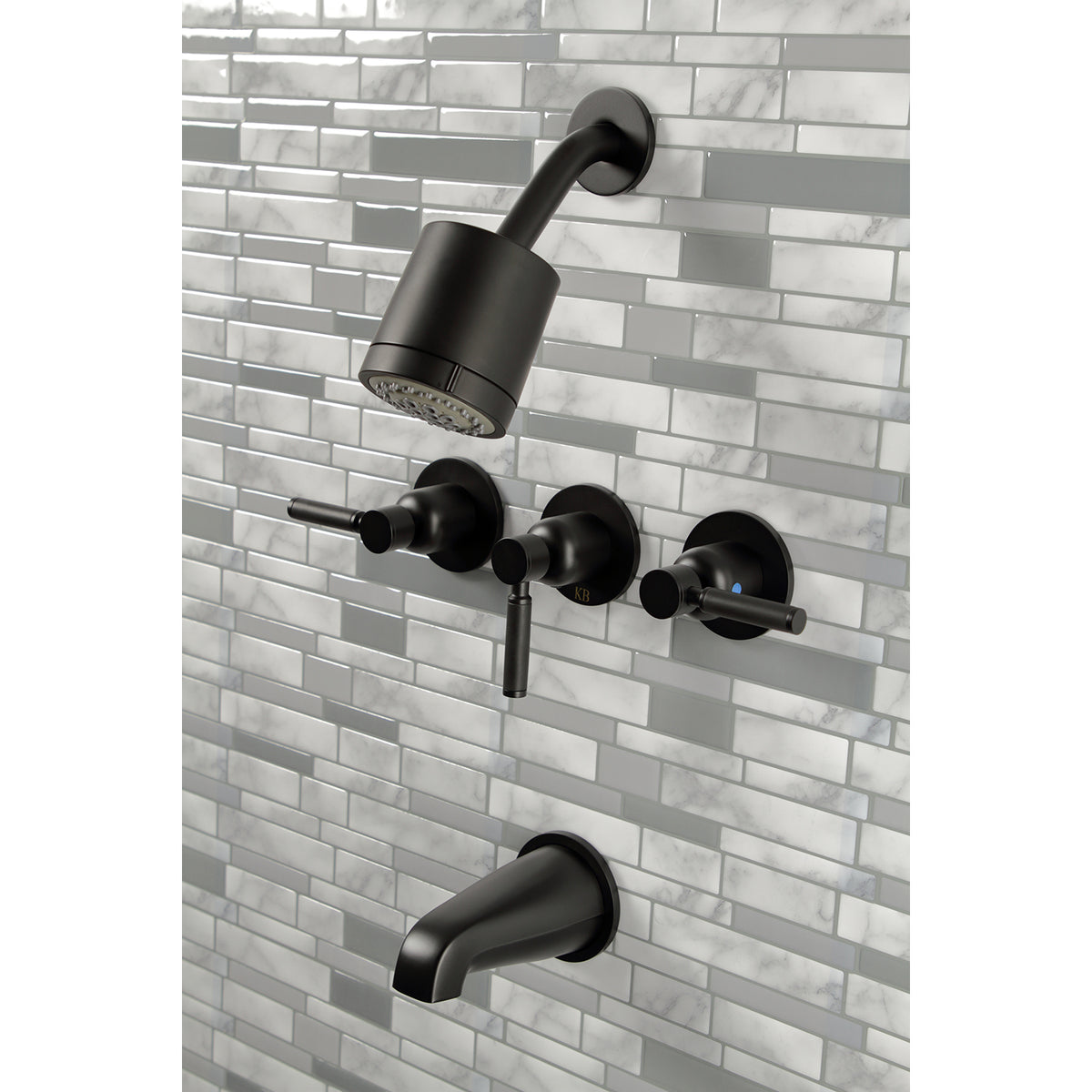 Kaiser Three-Handle Tub and Shower Faucet
