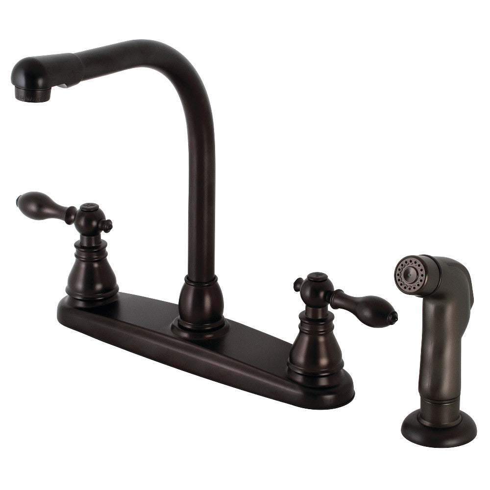 Kingston Brass KB715ACLSP American Classic Centerset Kitchen Faucet with Side Sprayer