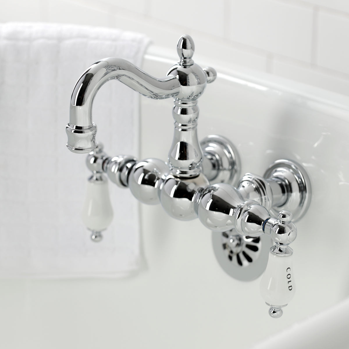 Heritage 3-3/8&quot; Tub Wall Mount Clawfoot Tub Faucet