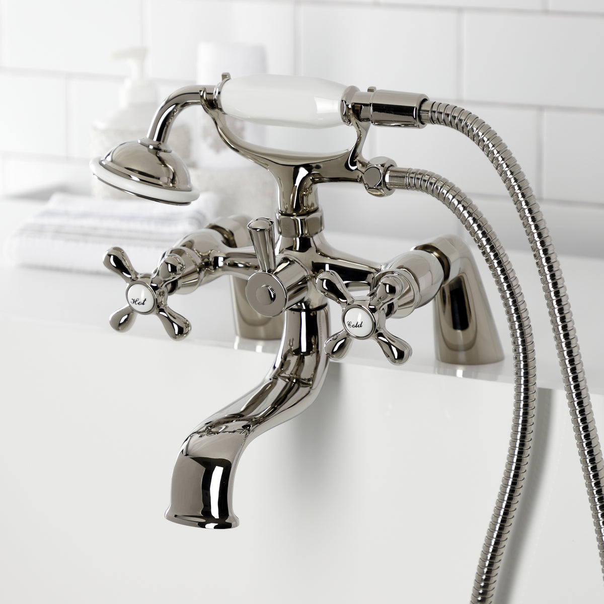 Kingston Deck Mount Clawfoot Tub Faucet with Hand Shower