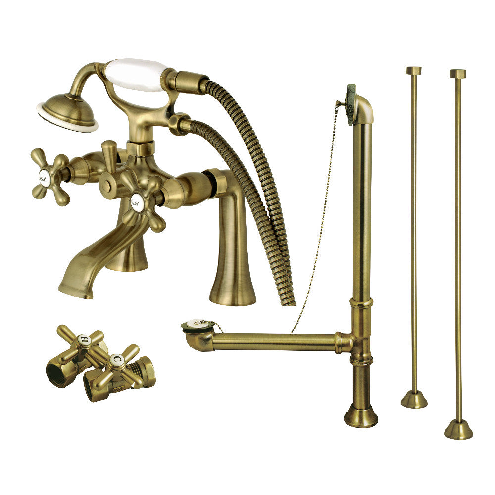 Vintage Deck Mount Clawfoot Tub Faucet Package