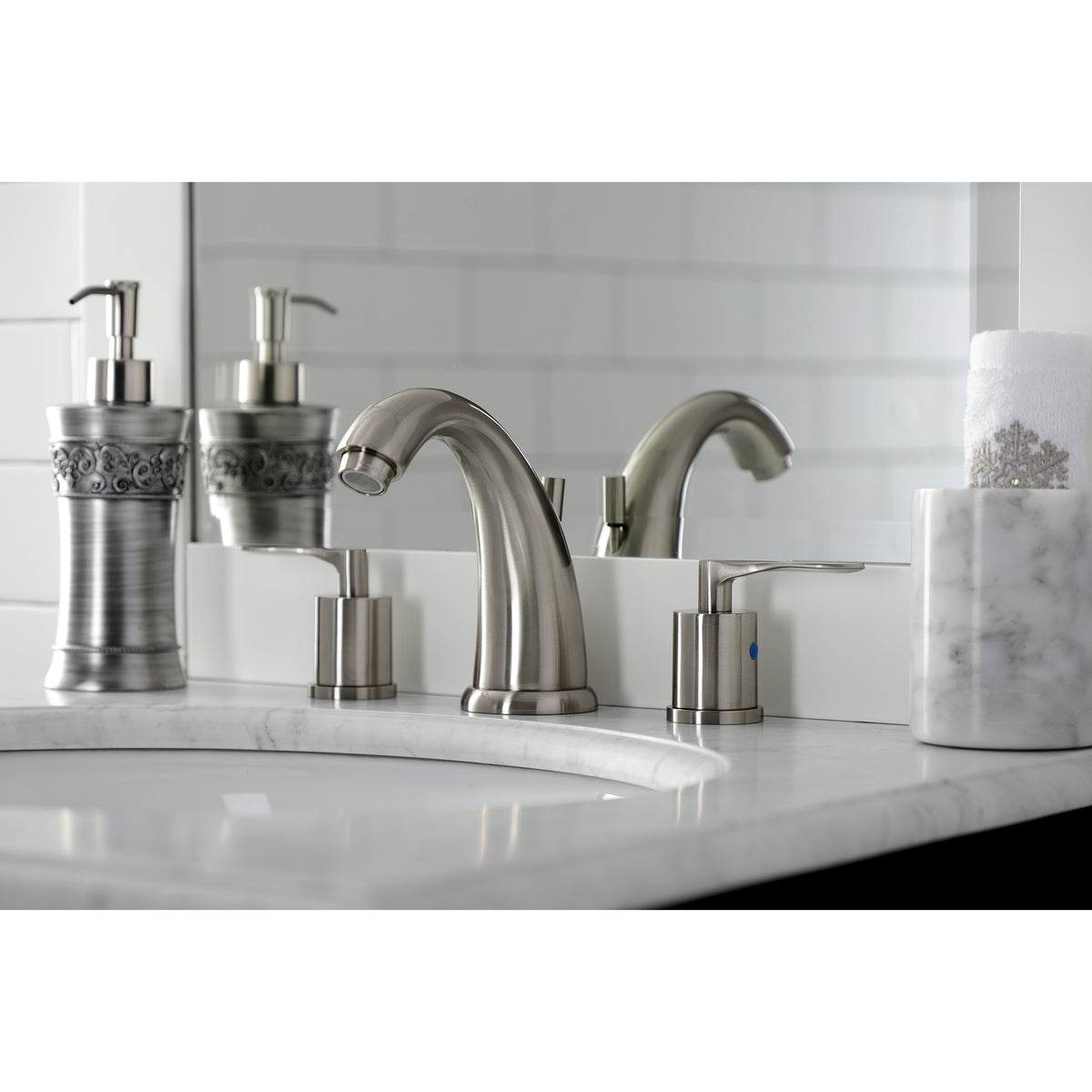 Kingston Brass KB8988SVL Widespread Bathroom Faucet with Pop-Up Drain