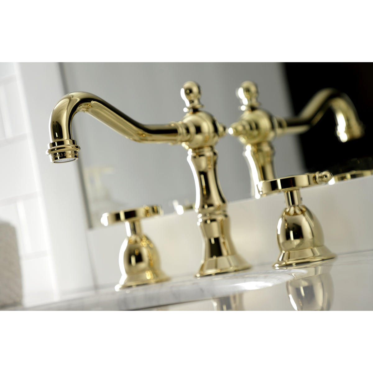 Kingston Brass KS1978RX Belknap Widespread Bathroom Faucet with Brass Pop-Up