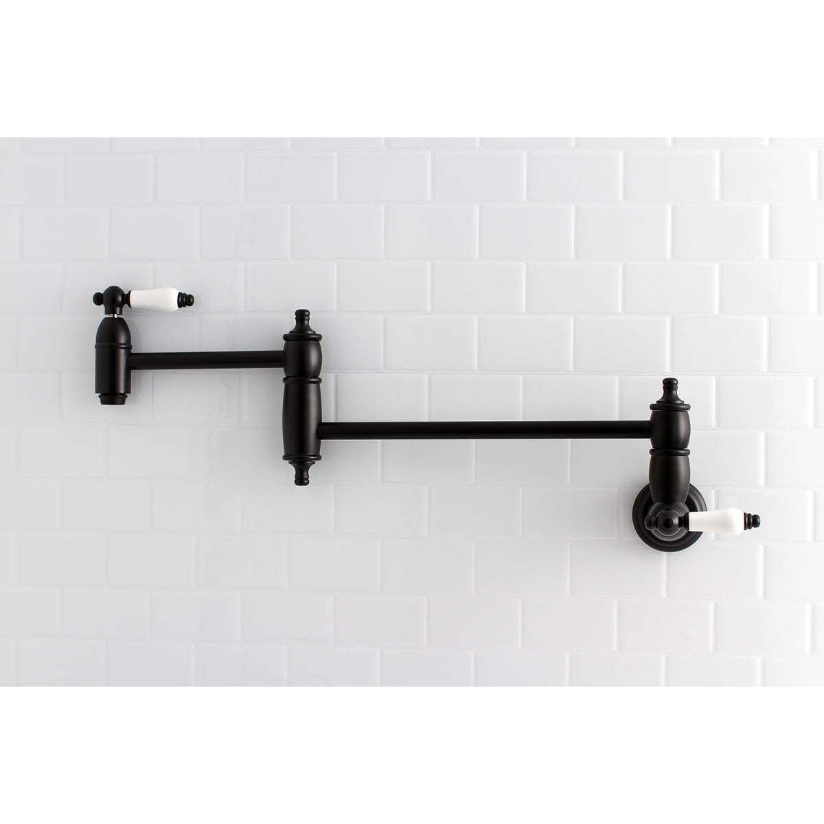 Kingston Brass KS3106PL Restoration Wall Mount Pot Filler Kitchen Faucet