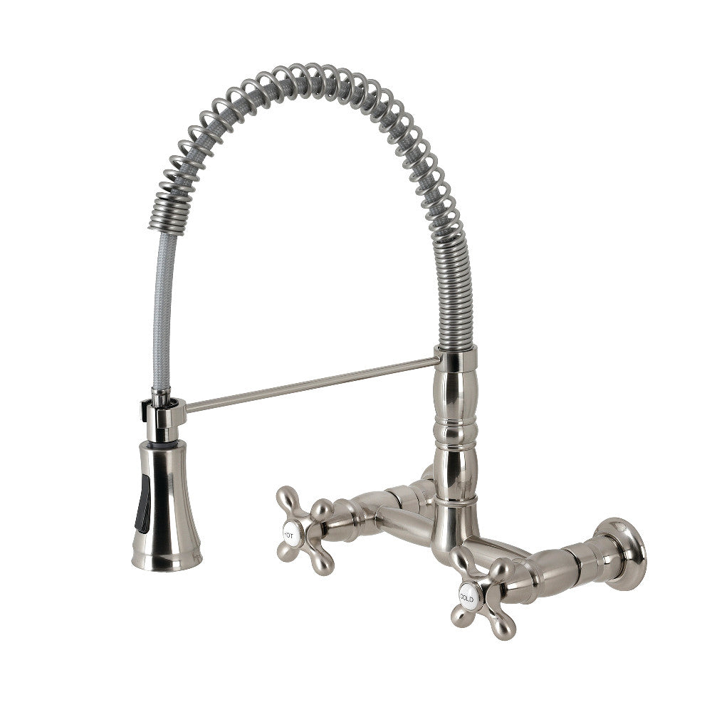Gourmetier GS1241AX Heritage Two-Handle Wall-Mount Pull-Down Sprayer Kitchen Faucet