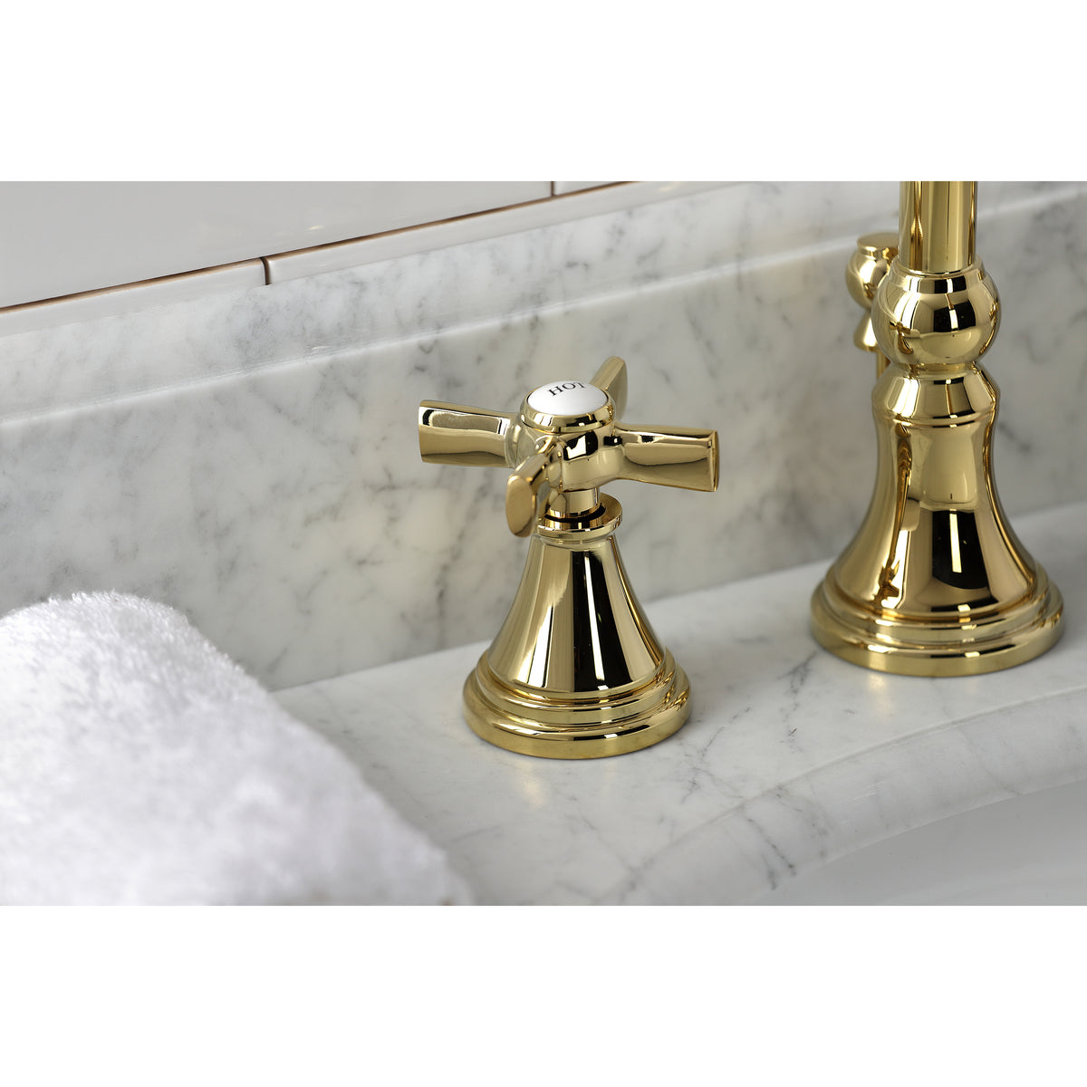 Kingston Brass KS2985ZX Millennium Widespread Bathroom Faucet with Brass Pop-Up